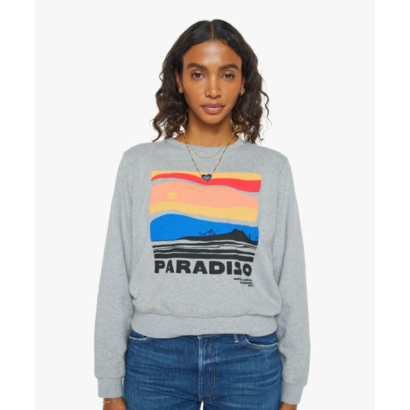 NWT Mother The Camper Paradiso Women’s Gray Crewneck Sweater Pullover - Size S - Picture 1 of 13